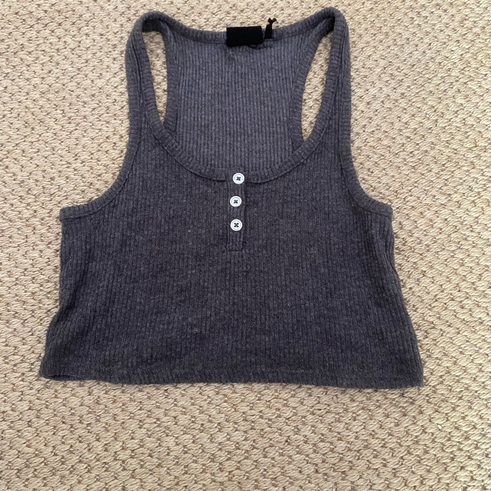Urban Outfitters Gray Ribbed Women's Tank Top